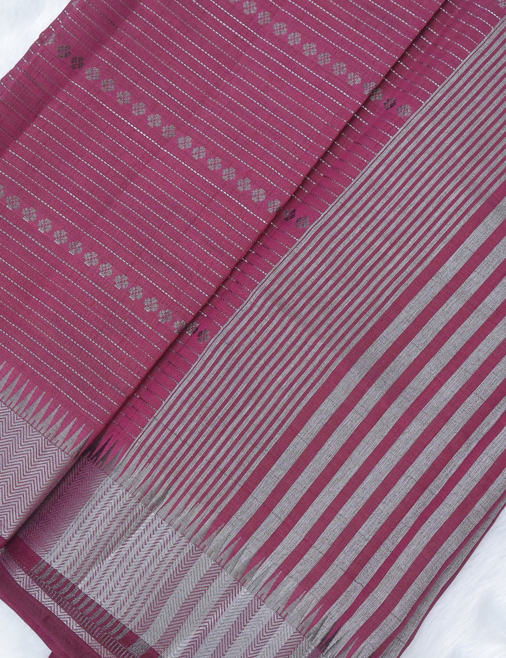 Tussar Silk Saree Collection – Coffee Brown, Rose Pink & Royal Purple with Silver Zari