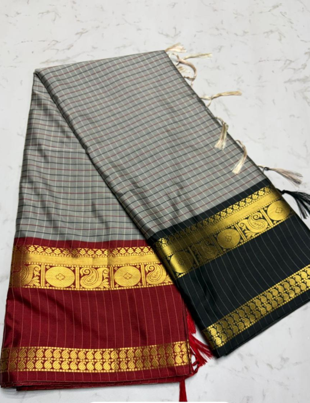Banarasi Ketan silk semi soft Silk line, Pattu With blouse, contrast, bracket blouse, rich Balu