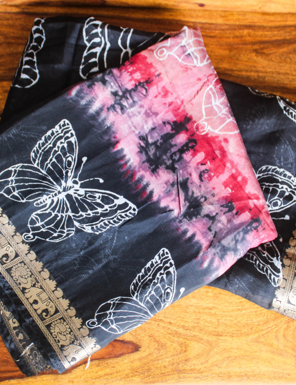 Mangalagiri Silk Cotton Saree with Blouse – Butterfly Design
