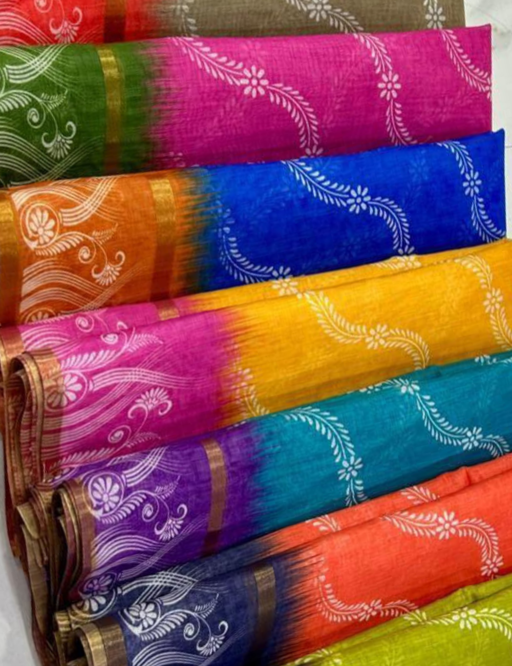 Bentex Border Slub Cotton Saree with Blouse
