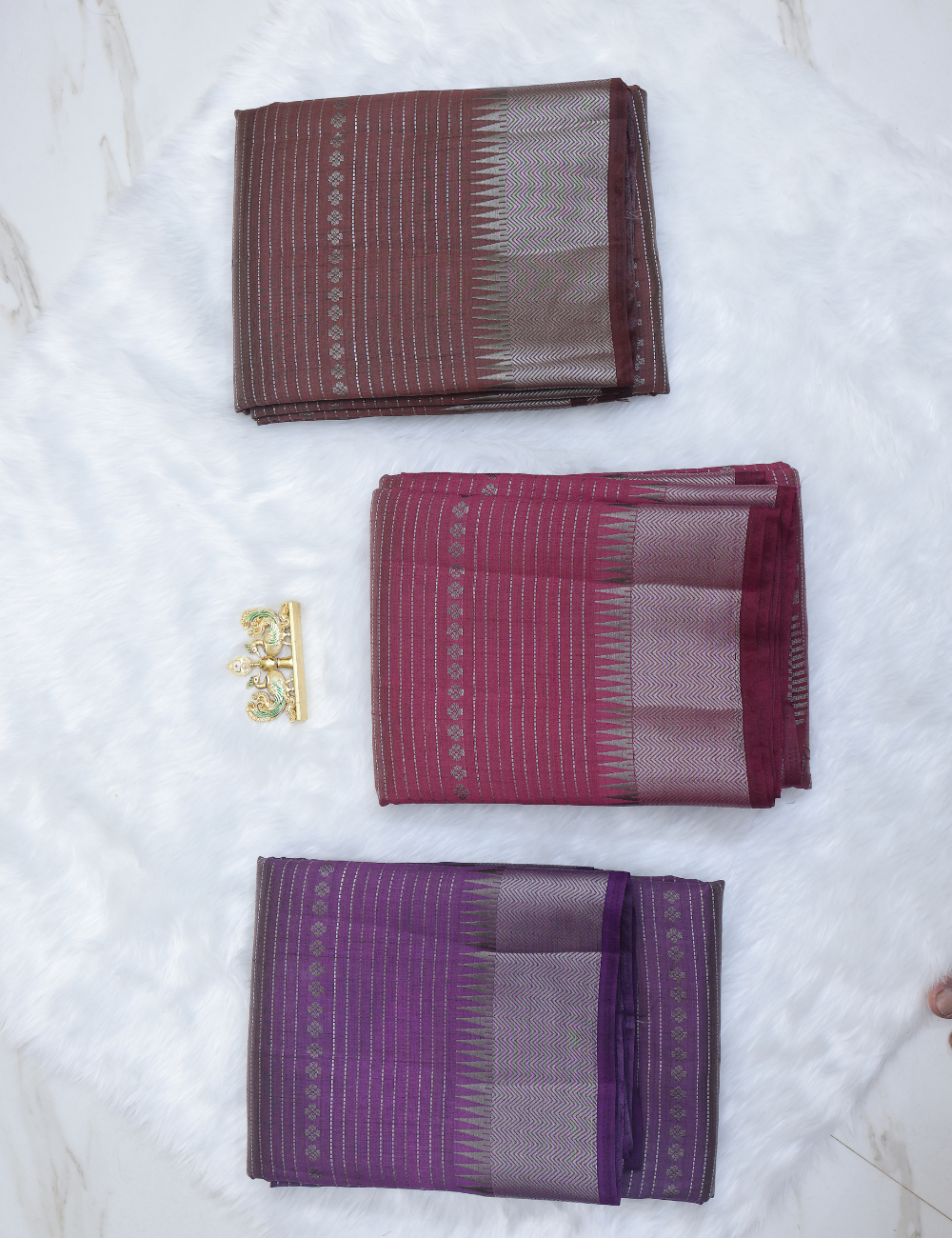 Tussar Silk Saree Collection – Coffee Brown, Rose Pink & Royal Purple with Silver Zari