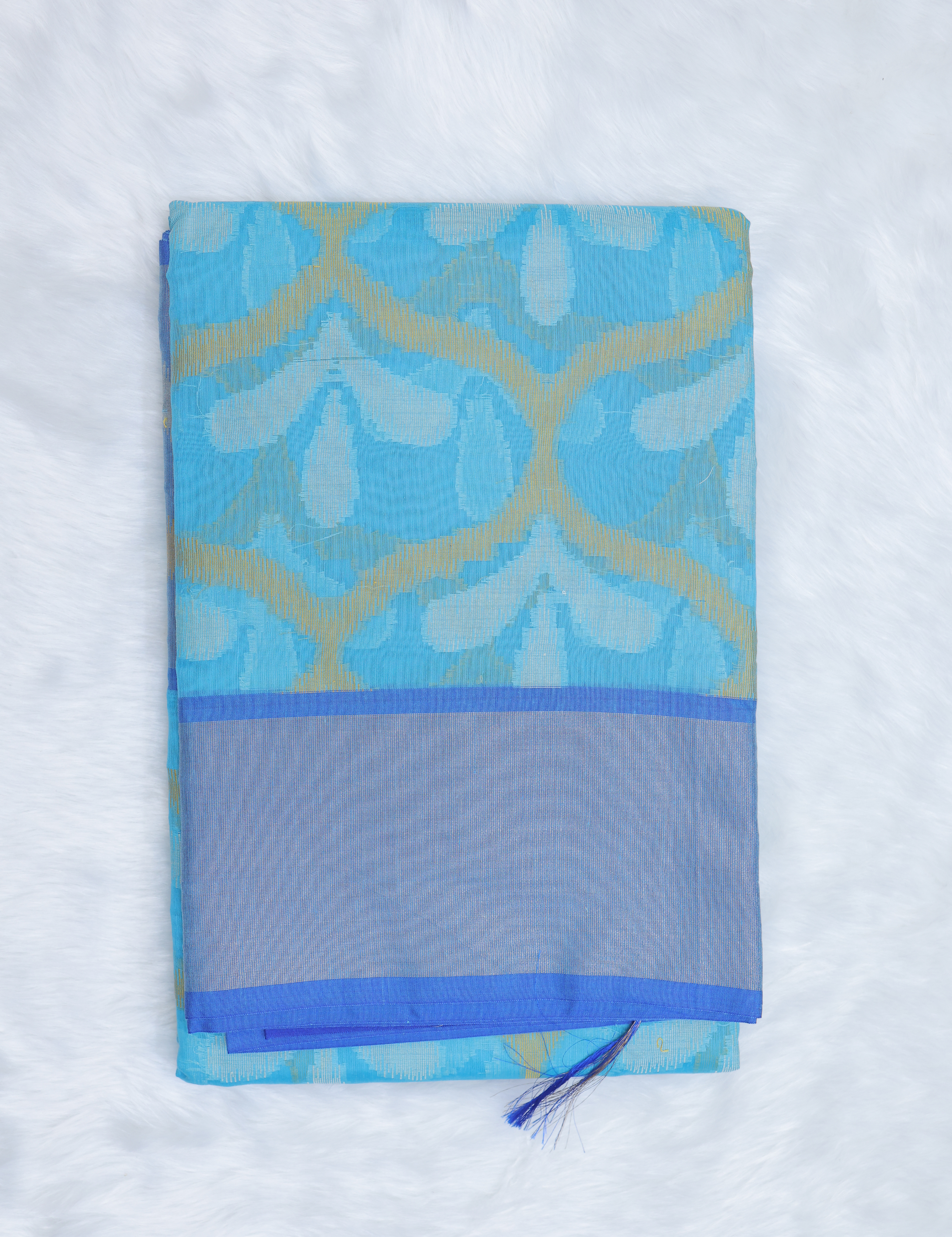 Banarasi Pochampally Silk Saree with Blouse –Sky Blue