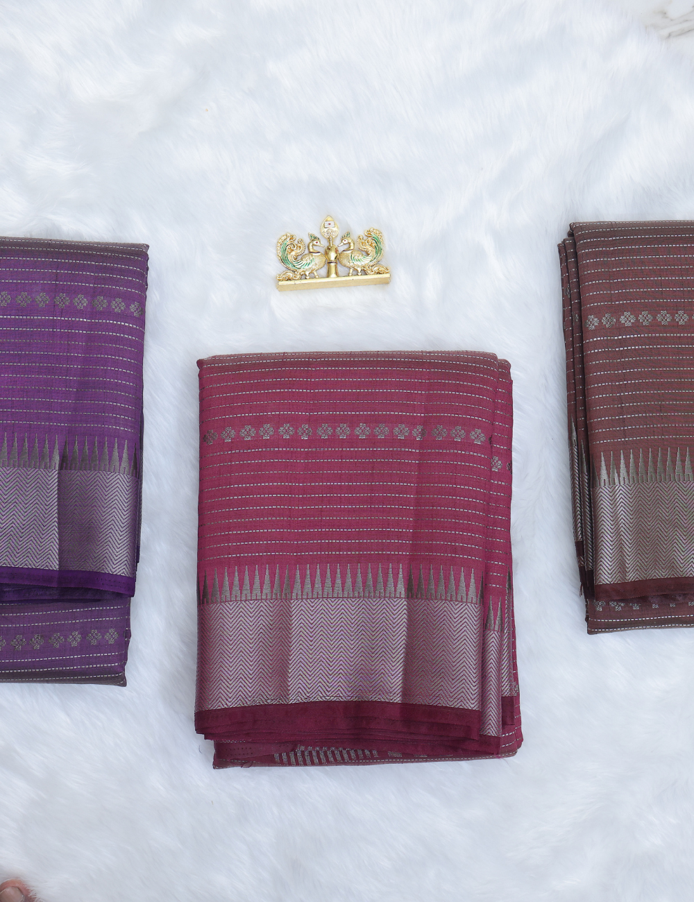 Tussar Silk Saree Collection – Coffee Brown, Rose Pink & Royal Purple with Silver Zari