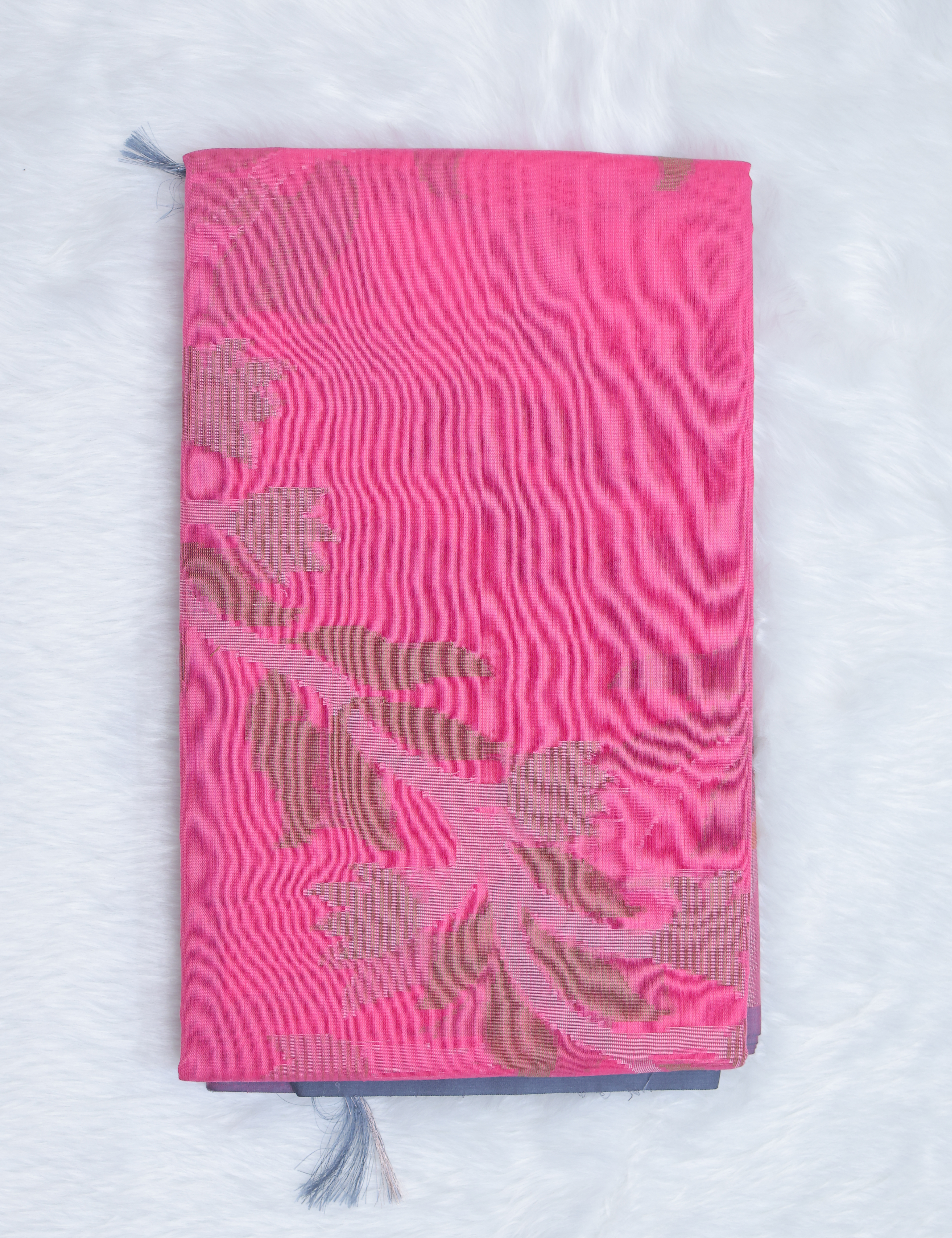 Chanderi Pochampally Silk Cotton Saree – Soft Pink Elegance