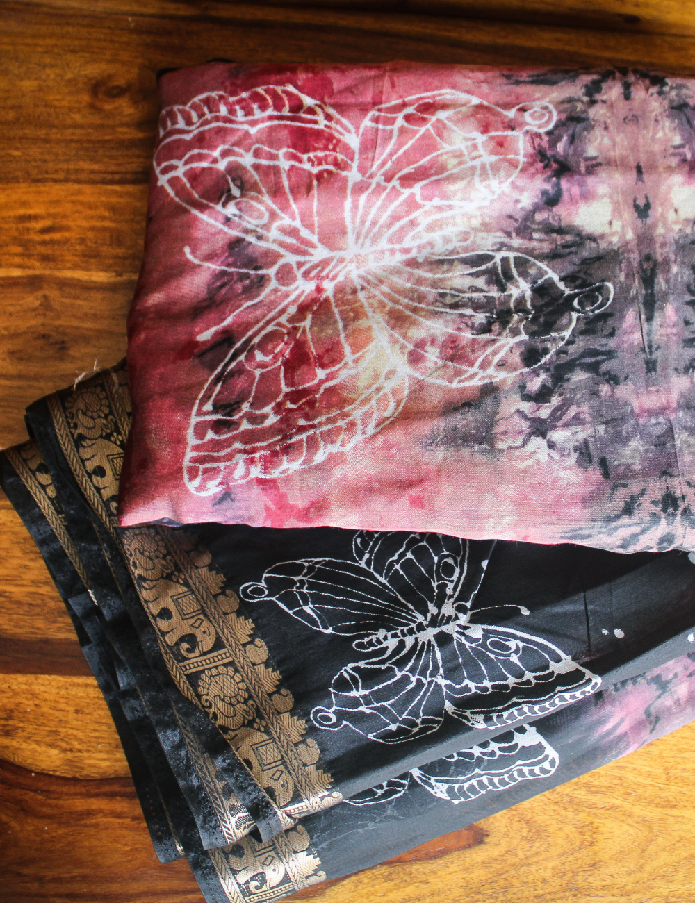 Mangalagiri Silk Cotton Saree with Blouse – Butterfly Design