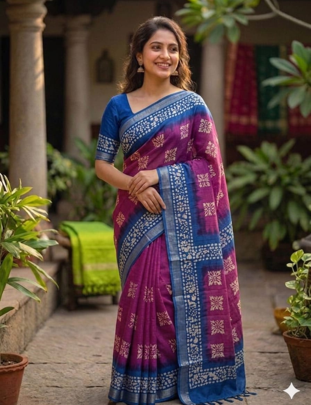 Summer Special Banswada Batik Cotton Saree with Blouse