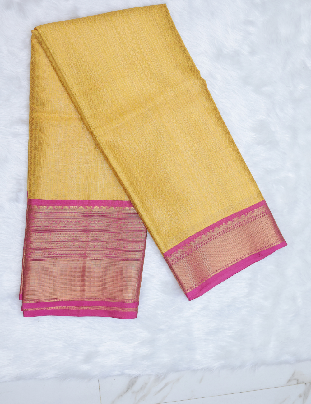Banarasi Kathan Silk Sarees – Green & Yellow Dual Elegance