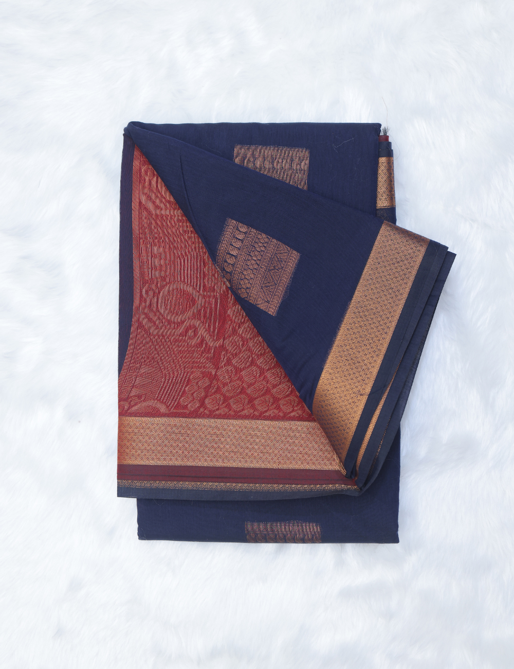 Elegant Dual Tone Silk Cotton Saree with Rich Zari Border
