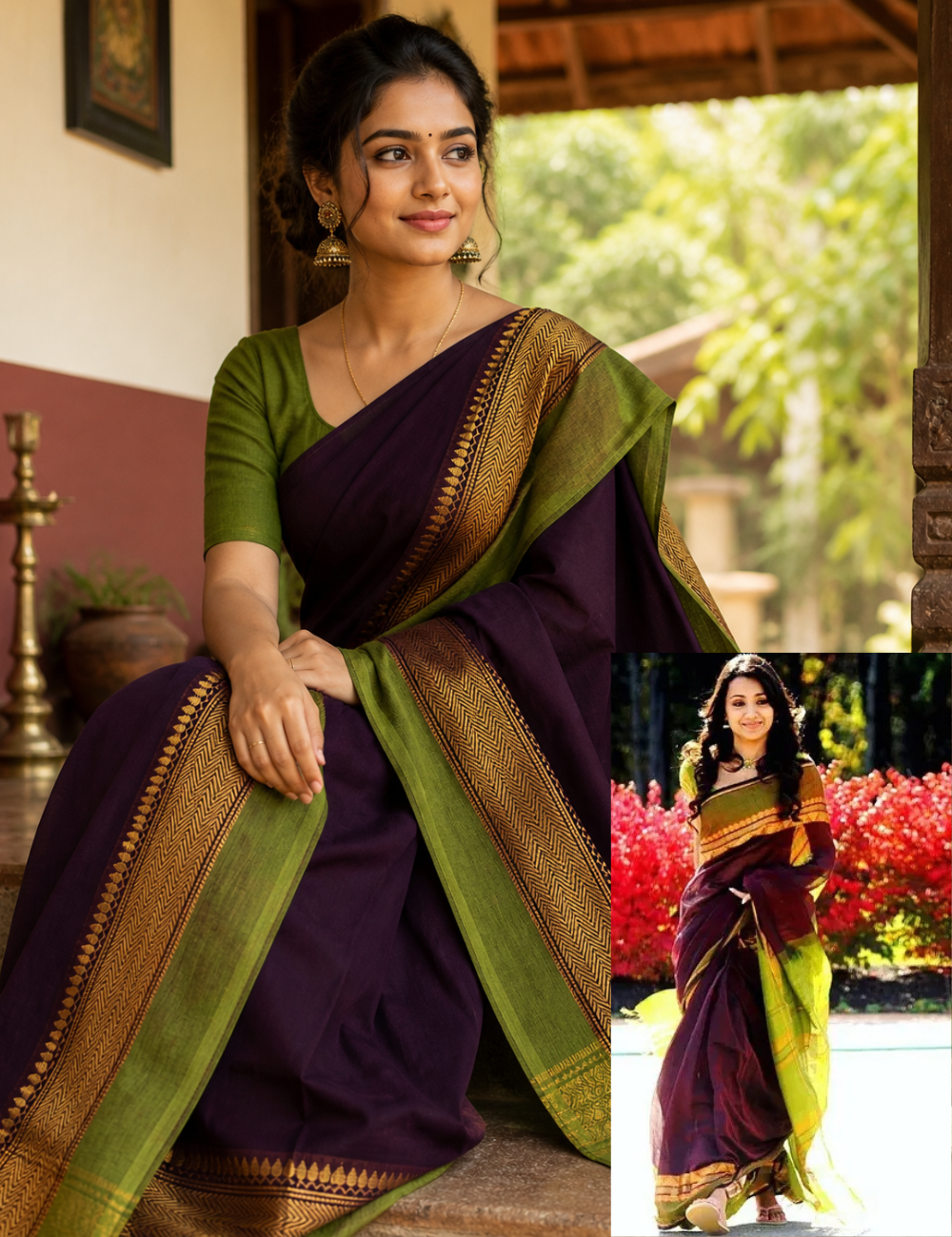 Elegant Chettinad Cotton Saree with Zari Border