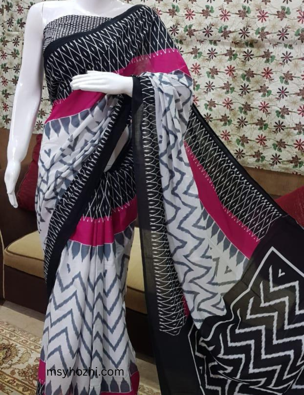 White with Black & Red combination