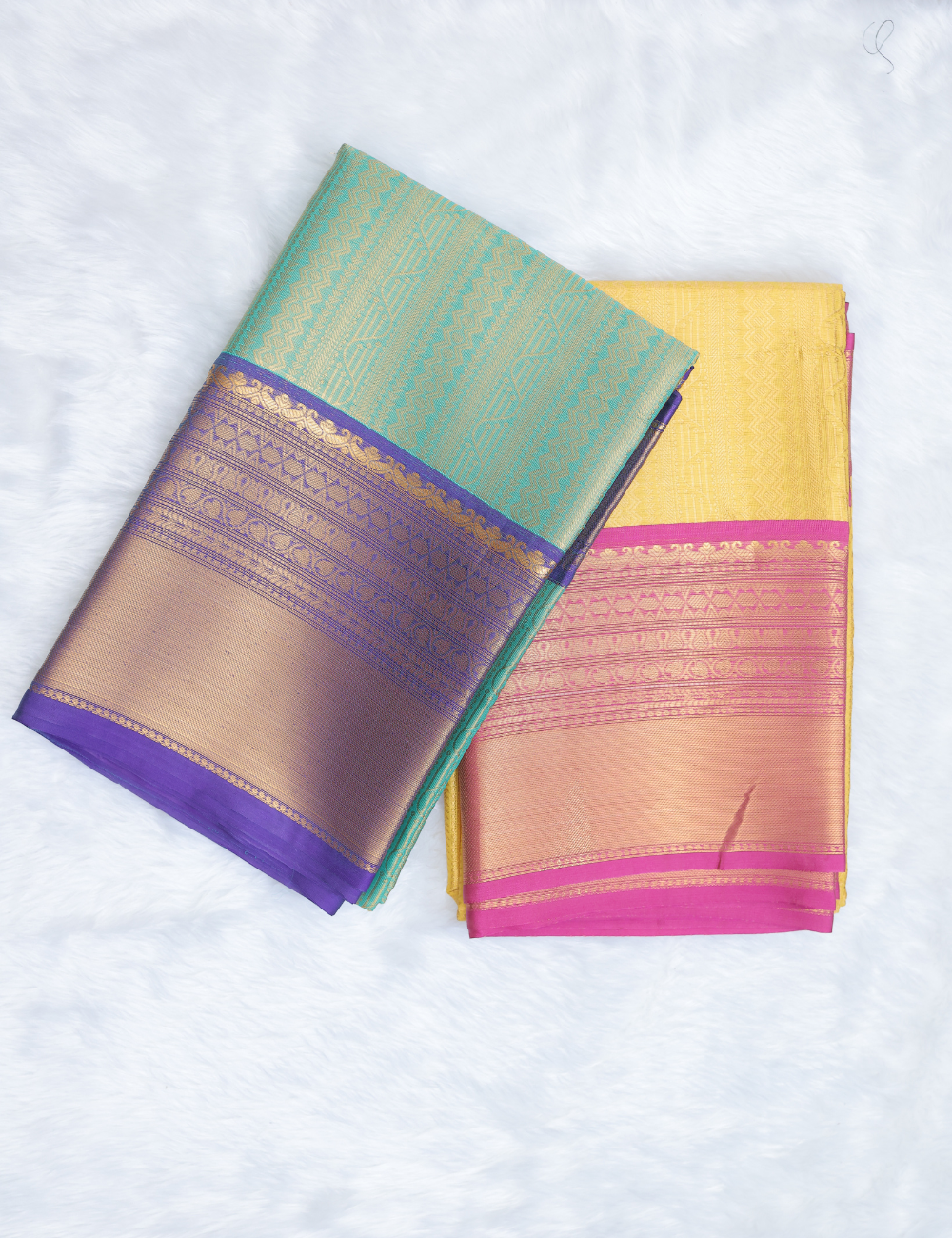 Banarasi Kathan Silk Sarees – Green & Yellow Dual Elegance