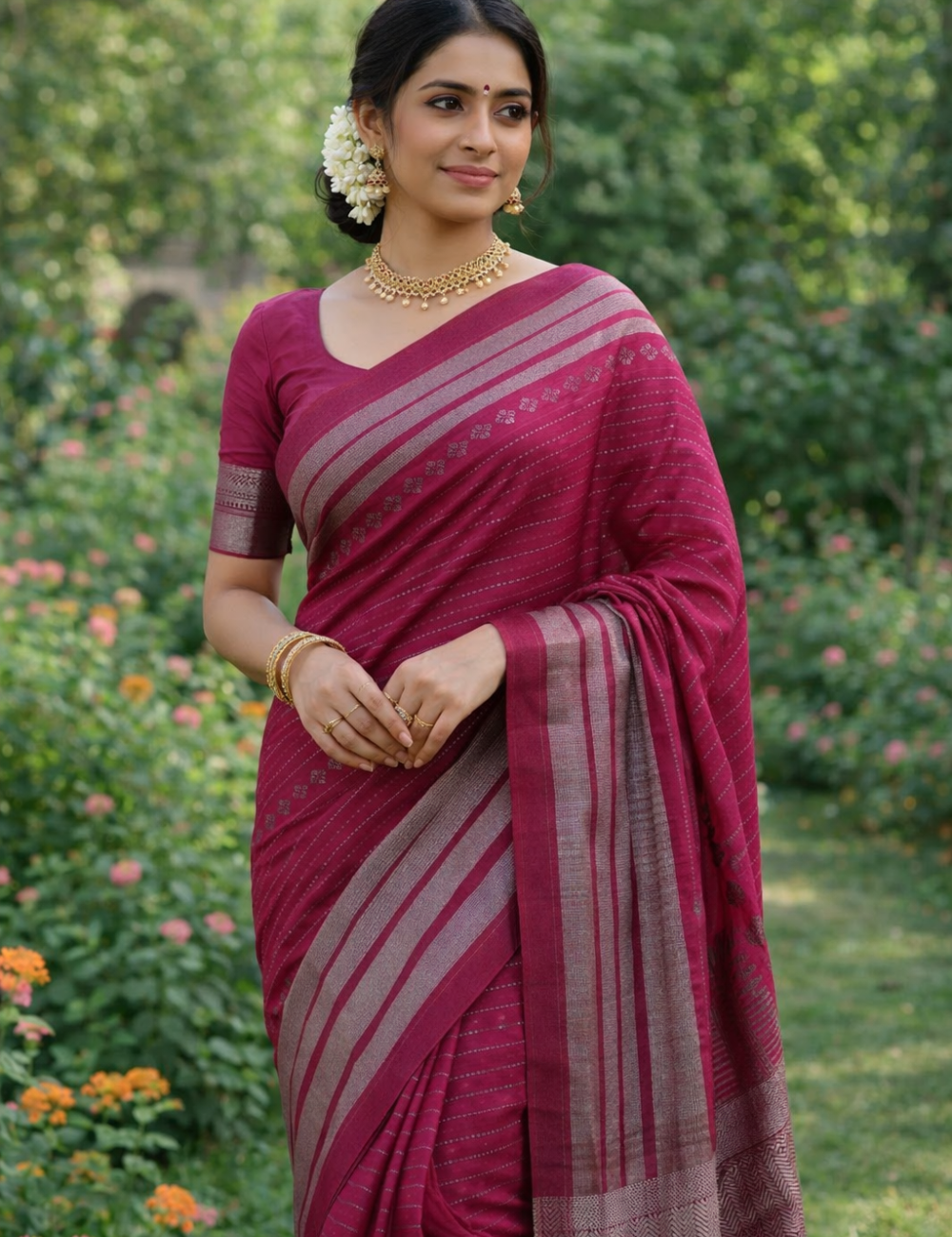 Tussar Silk Saree Collection – Coffee Brown, Rose Pink & Royal Purple with Silver Zari